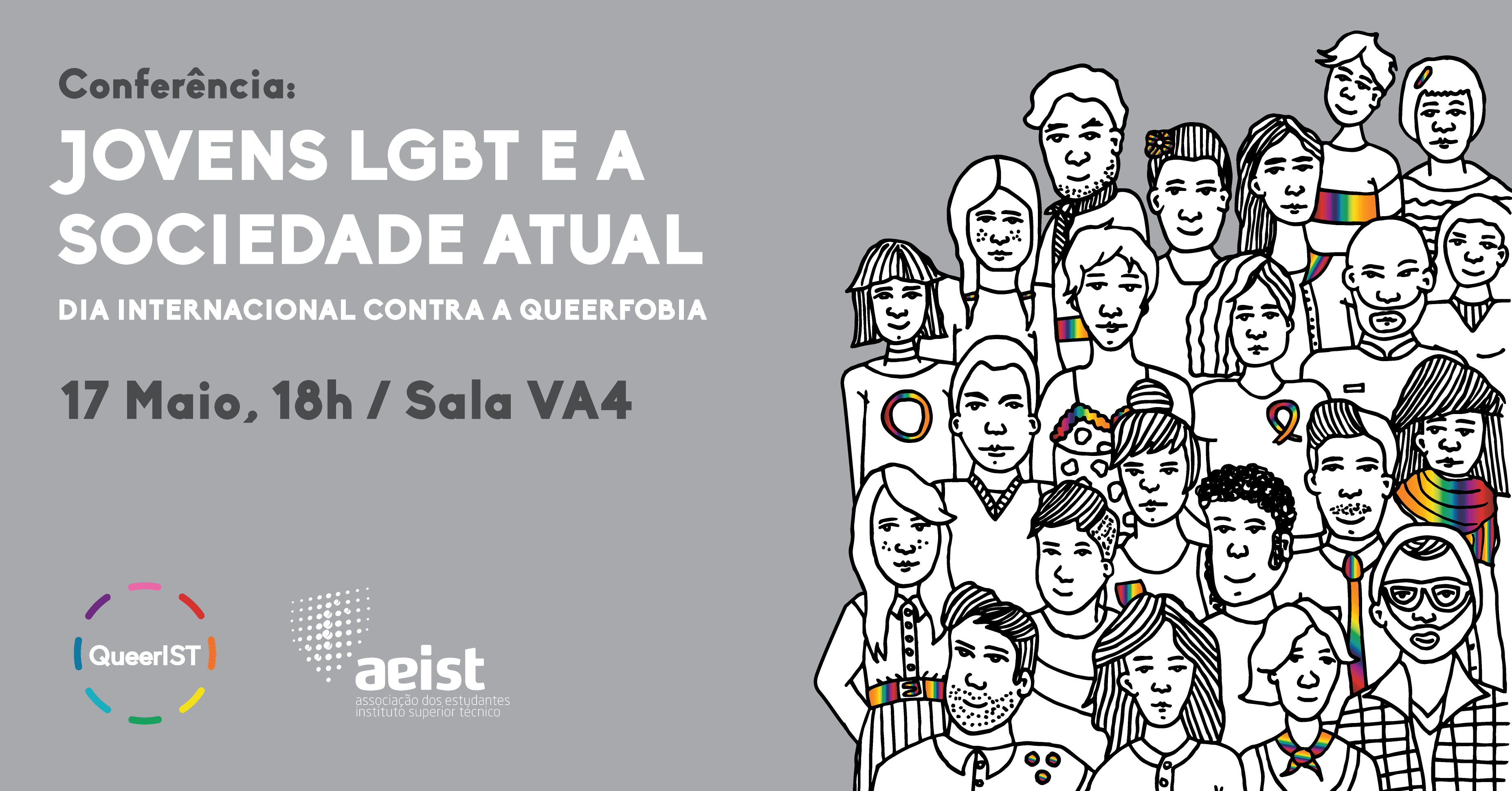 Cartaz do evento Jovens LGBT e a Sociedade Actual, parte de Conferências