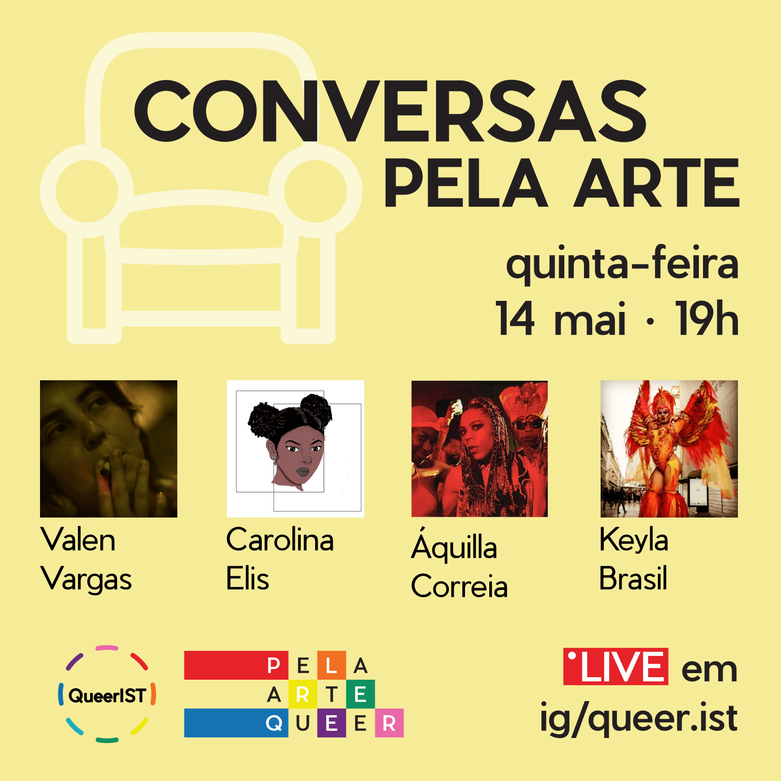 Thumbnail da capa do evento 1ª Conversa (Valentina Vargas, Carolina Elis, Áquilla Correia, Keyla Brasil)