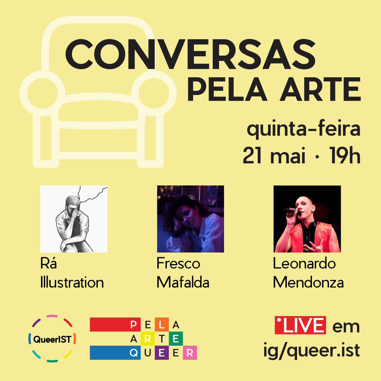 Thumbnail da capa do evento 2ª Conversa (Fresco Mafalda, Rá Illustration, Leonardo Mendonza)