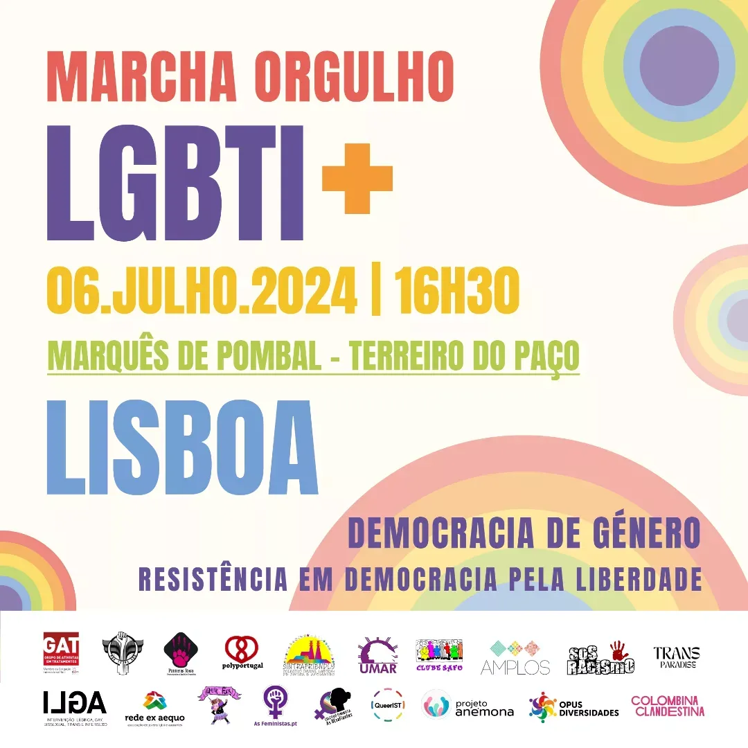 Cartaz da série de eventos Marcha do Orgulho LGBTI+ de Lisboa 2024, parte de Marcha do Orgulho LGBTI+ de Lisboa