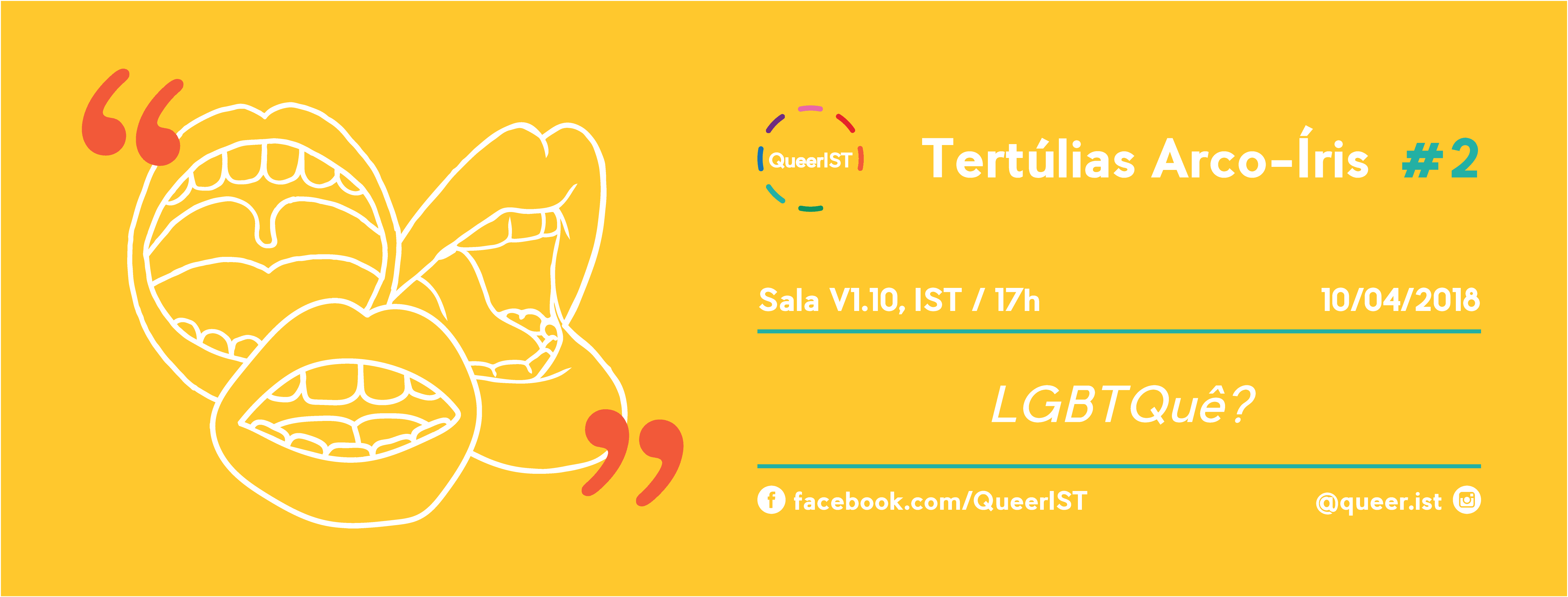 Cartaz do evento LGBTQuê?, parte de Tertúlias Arco-Íris